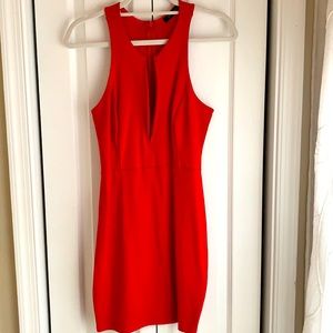 Red Mini Dress with built in wire boning (M)